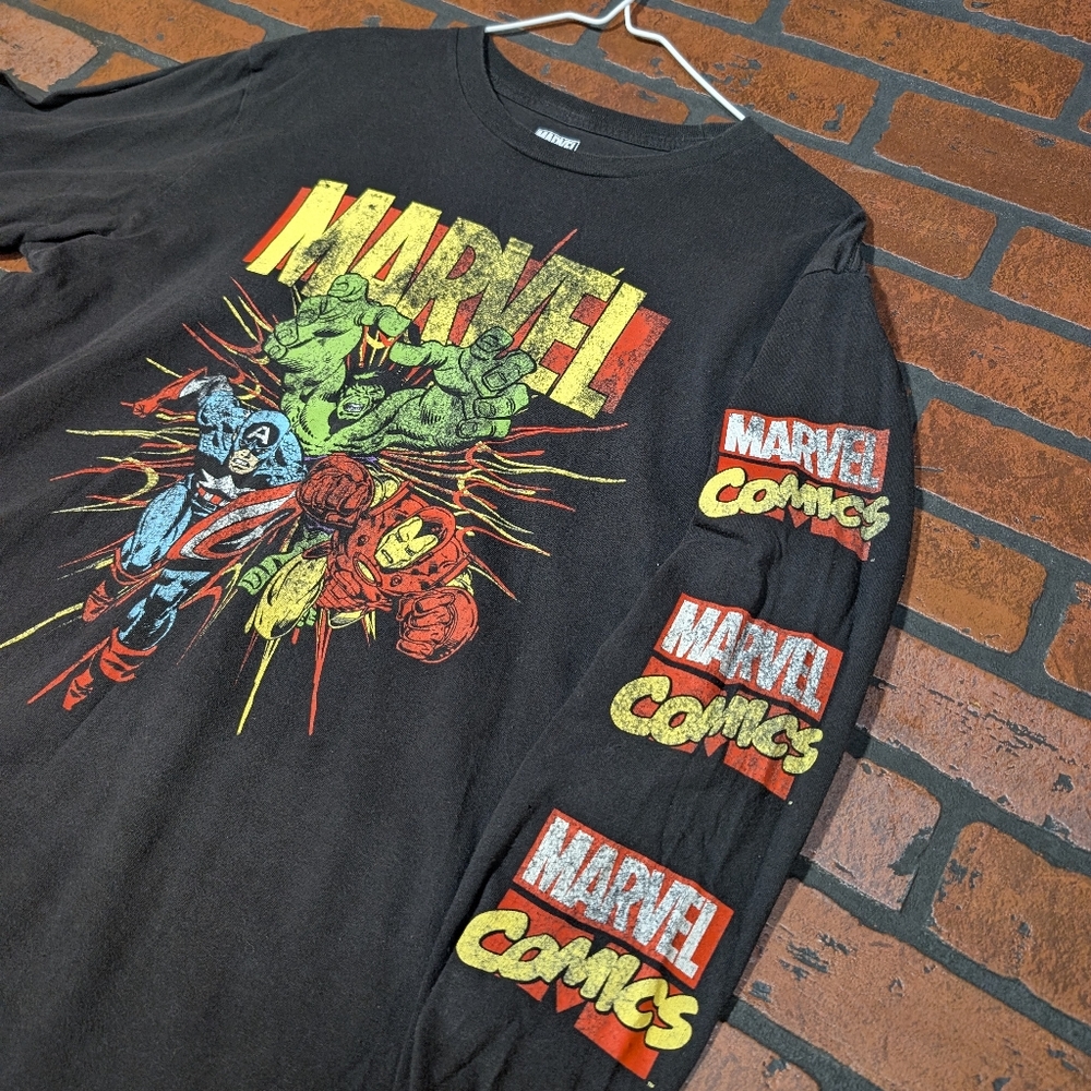 Marvel Avengers Hulk Captain America‎ Iron Man Fade Tee Men's L